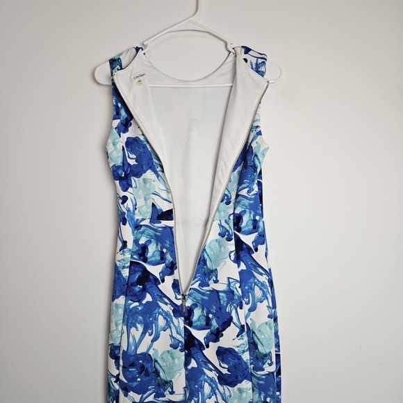 Calvin Klein Sheath Dress Womens Sz 4 Knee Length Sleeveless Scuba Office Career - Picture 9 of 10